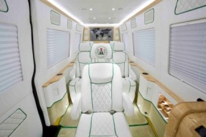 Inside of the custom made bullet proof van from Texas